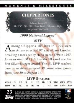 2007 Topps Moments & Milestones #23-165 Chipper Jones Back