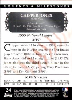 2007 Topps Moments & Milestones #24-61 Chipper Jones Back