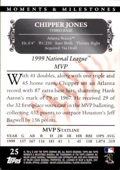 2007 Topps Moments & Milestones #25-9 Chipper Jones Back
