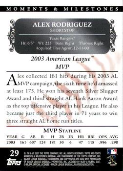 2007 Topps Moments & Milestones #29-73 Alex Rodriguez Back
