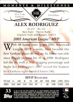 2007 Topps Moments & Milestones #33-36 Alex Rodriguez Back