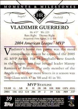 2007 Topps Moments & Milestones #39-29 Vladimir Guerrero Back