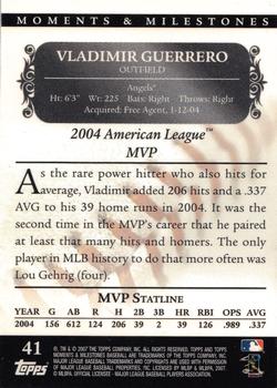 2007 Topps Moments & Milestones #41-17 Vladimir Guerrero Back