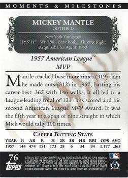 2007 Topps Moments & Milestones #76-41 Mickey Mantle Back