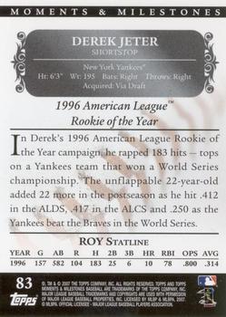 2007 Topps Moments & Milestones #83-36 Derek Jeter Back