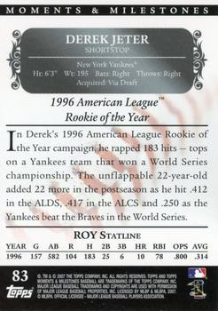 2007 Topps Moments & Milestones #83-154 Derek Jeter Back