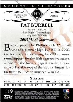 2007 Topps Moments & Milestones #119-5 Pat Burrell Back