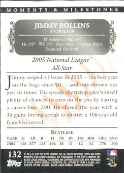2007 Topps Moments & Milestones #132-3 Jimmy Rollins Back