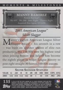 2007 Topps Moments & Milestones #135-141 Manny Ramirez Back