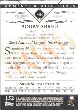 2007 Topps Moments & Milestones #152-28 Bobby Abreu Back