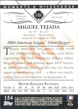 2007 Topps Moments & Milestones #154-24 Miguel Tejada Back