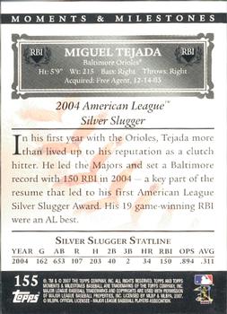 2007 Topps Moments & Milestones #155-5 Miguel Tejada Back