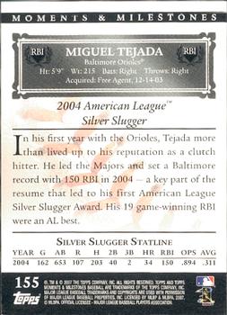 2007 Topps Moments & Milestones #155-23 Miguel Tejada Back