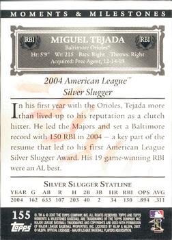 2007 Topps Moments & Milestones #155-133 Miguel Tejada Back