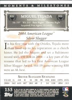 2007 Topps Moments & Milestones #155-134 Miguel Tejada Back