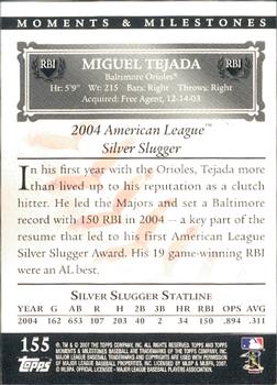 2007 Topps Moments & Milestones #155-137 Miguel Tejada Back
