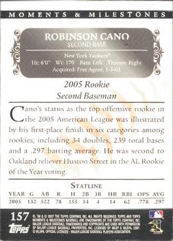 2007 Topps Moments & Milestones #157-3 Robinson Cano Back