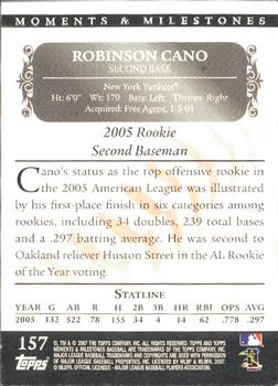 2007 Topps Moments & Milestones #157-15 Robinson Cano Back