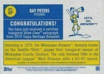 2019 Topps Heritage - Inaugural Brew Crew Autographs #IBC-RP Ray Peters Back