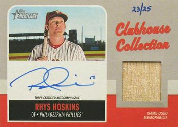 2019 Topps Heritage - Clubhouse Collection Autograph Relics #CCAR-RH Rhys Hoskins Front
