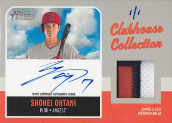 2019 Topps Heritage - Clubhouse Collection Autograph Relics Patch #CCAR-SO Shohei Ohtani Front