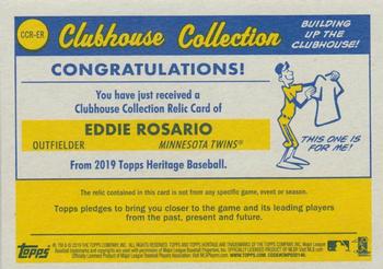 2019 Topps Heritage - Clubhouse Collection Relics #CCR-ER Eddie Rosario Back