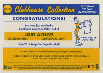 2019 Topps Heritage - Clubhouse Collection Relics #CCR-JAL Jose Altuve Back