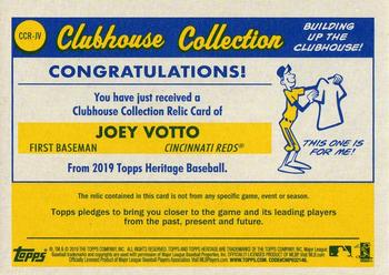 2019 Topps Heritage - Clubhouse Collection Relics #CCR-JV Joey Votto Back