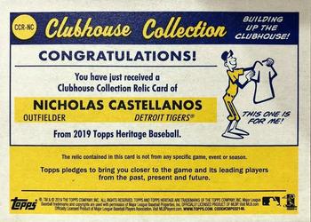 2019 Topps Heritage - Clubhouse Collection Relics #CCR-NC Nicholas Castellanos Back