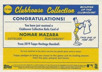 2019 Topps Heritage - Clubhouse Collection Relics #CCR-NMA Nomar Mazara Back