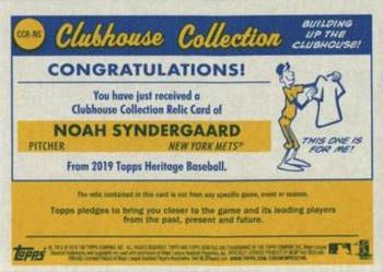 2019 Topps Heritage - Clubhouse Collection Relics #CCR-NS Noah Syndergaard Back