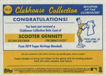 2019 Topps Heritage - Clubhouse Collection Relics #CCR-SG Scooter Gennett Back