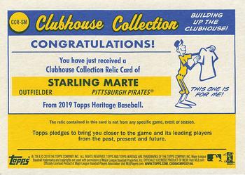 2019 Topps Heritage - Clubhouse Collection Relics #CCR-SM Starling Marte Back