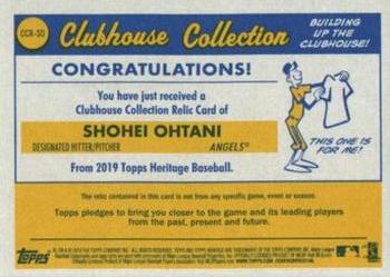 2019 Topps Heritage - Clubhouse Collection Relics #CCR-SO Shohei Ohtani Back