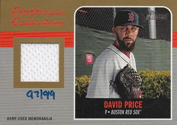 2019 Topps Heritage - Clubhouse Collection Relics Gold #CCR-DP David Price Front
