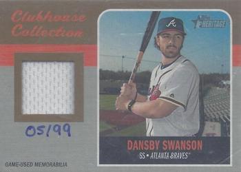 2019 Topps Heritage - Clubhouse Collection Relics Gold #CCR-DS Dansby Swanson Front