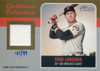 2019 Topps Heritage - Clubhouse Collection Relics Gold #CCR-EL Evan Longoria Front