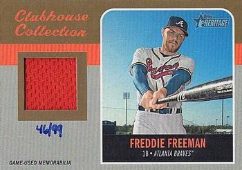 2019 Topps Heritage - Clubhouse Collection Relics Gold #CCR-FF Freddie Freeman Front