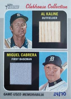 2019 Topps Heritage - Clubhouse Collection Dual Relics #CCDR-KC Al Kaline / Miguel Cabrera Front