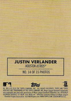 2019 Topps Heritage - 1970 Cloth Stickers #14 Justin Verlander Back
