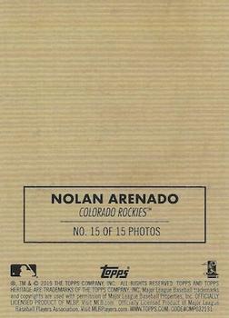 2019 Topps Heritage - 1970 Cloth Stickers #15 Nolan Arenado Back