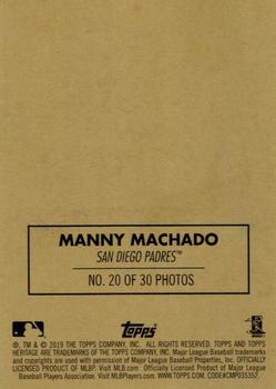 2019 Topps Heritage - 1970 Cloth Stickers #20 Manny Machado Back