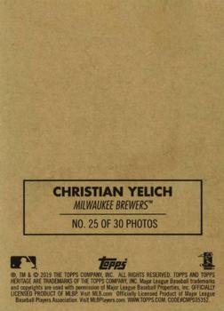 2019 Topps Heritage - 1970 Cloth Stickers #25 Christian Yelich Back