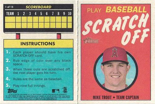2019 Topps Heritage - 1970 Topps Scratch-Offs #1 Mike Trout Front