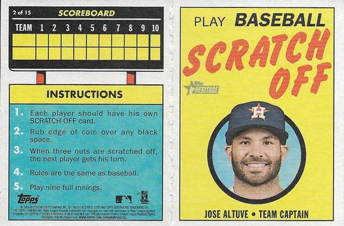 2019 Topps Heritage - 1970 Topps Scratch-Offs #2 Jose Altuve Front