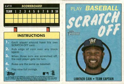 2019 Topps Heritage - 1970 Topps Scratch-Offs #6 Lorenzo Cain Front