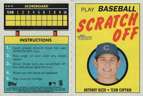 2019 Topps Heritage - 1970 Topps Scratch-Offs #8 Anthony Rizzo Front