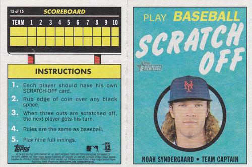 2019 Topps Heritage - 1970 Topps Scratch-Offs #15 Noah Syndergaard Front