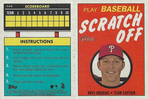 2019 Topps Heritage - 1970 Topps Scratch-Offs #19 Rhys Hoskins Front