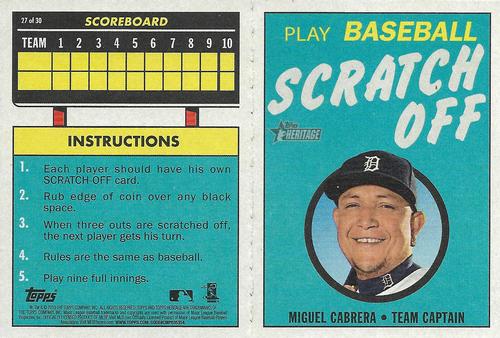 2019 Topps Heritage - 1970 Topps Scratch-Offs #27 Miguel Cabrera Front